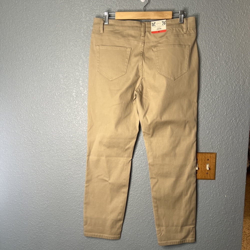 NWT Women's JACHS Girlfriend Tan Straight Leg Ankle Pant Size 8 - Picture 5 of 7